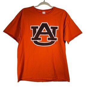 Auburn Tigers‎ NCAA Mens Large Orange Short Sleeve Graphic T-Shirt AU Logo